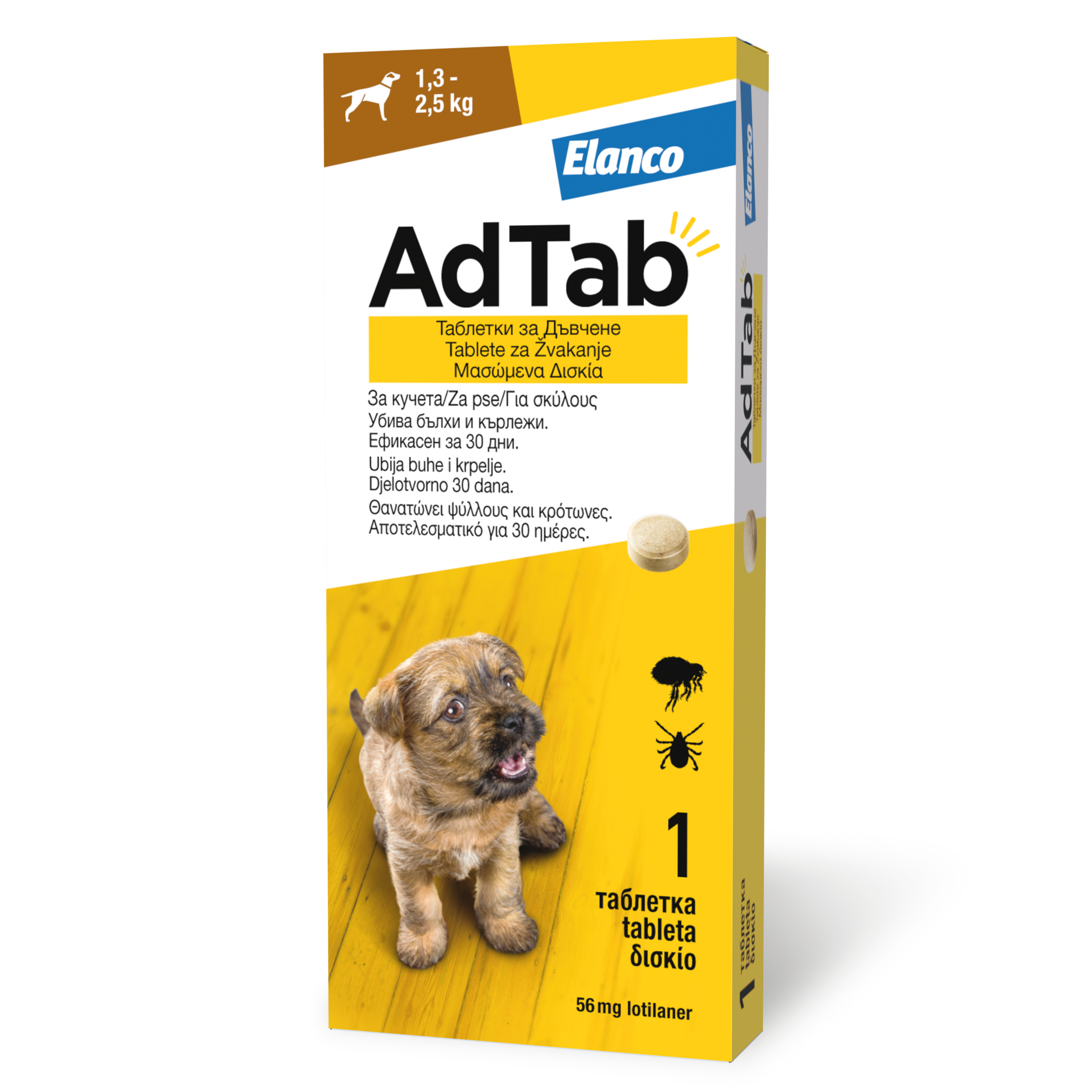 ASP ADTab 56,25mg za pse 1,3-2,5kg